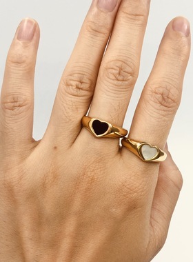 韩版新款ins简约钛钢闺蜜戒指