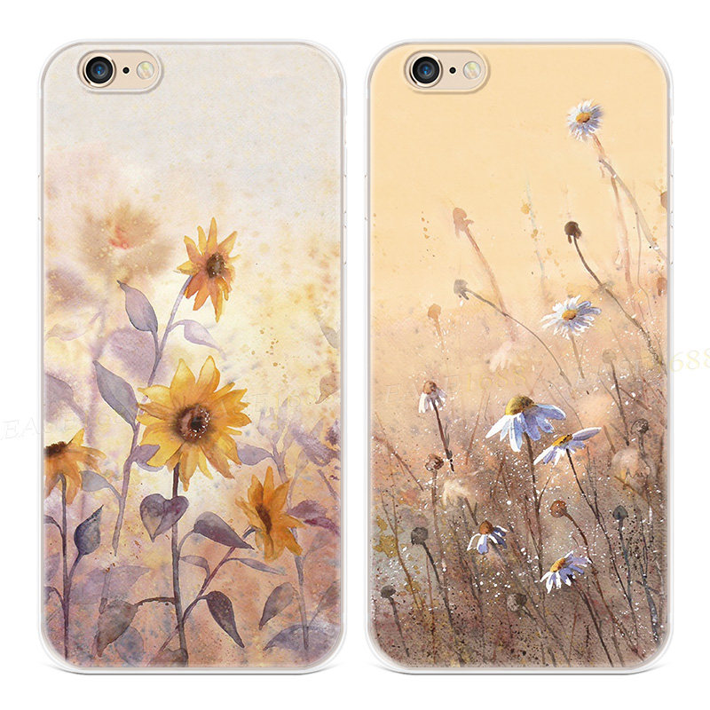 水彩向日葵适用iPhone8plu