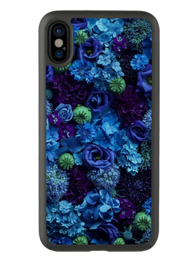 适用于日韩xr文艺蓝色花朵78plus手机壳iPhone13适用苹果14硅胶15