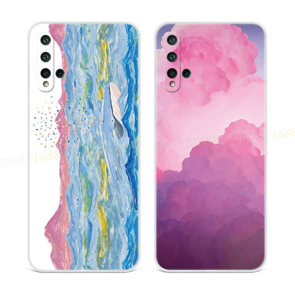 鲸鱼插画适用于华为nova5手机壳6 se夏日3i4e2s小清新pro云朵z软