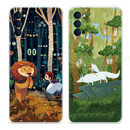 童趣漫画9适用oppo Reno6手机壳8pro+7卡通5K可爱4se狮子3元气版2z女款Ace软十