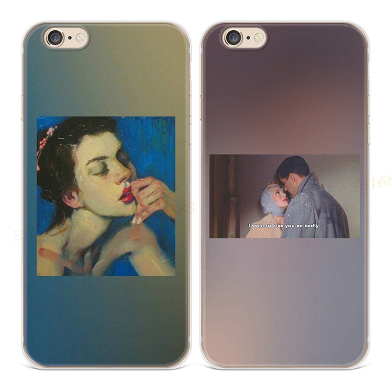 ins风油画适用iphone7plus苹果13手机壳6s8欧美文艺14promax女款软5se第一1二2三3代五六七八