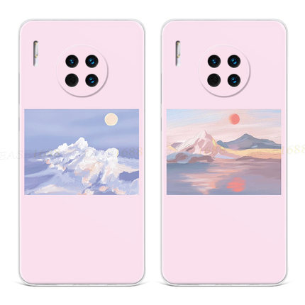 太阳月球适用华为mate60手机壳40pro+50少女心20x油画10e可爱9软8