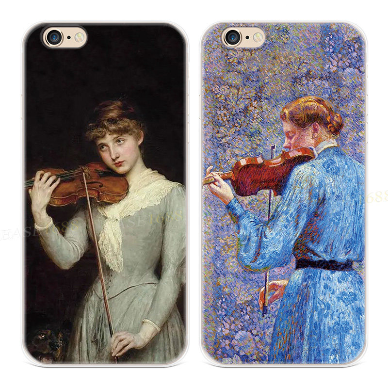 小提琴少女适用iPhone8plu