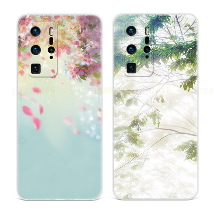 夏日阳光绿叶适用华为p40手机壳p60p20pro小清新p10p9plus花卉+软