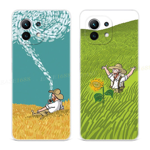 个性油画风适用于小米13手机壳12搞怪11可爱9pro探索8se青春版6x梵高t