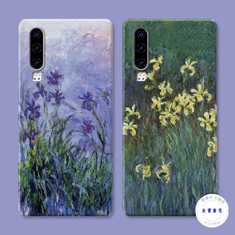 油画鸢尾花适用华为p60手