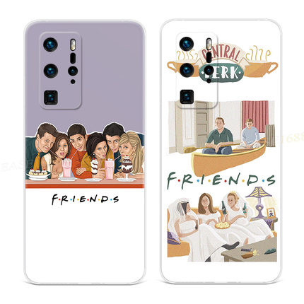 美剧老友记适用华为p40手机壳p60p20pro文艺p10p9plus漫画风+情侣