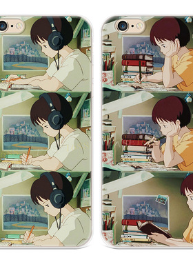 文艺学生适用iPhone8plus苹果X手机壳6s7小清新xsmax插画XR女款软5se第一1二2三3代五六七八