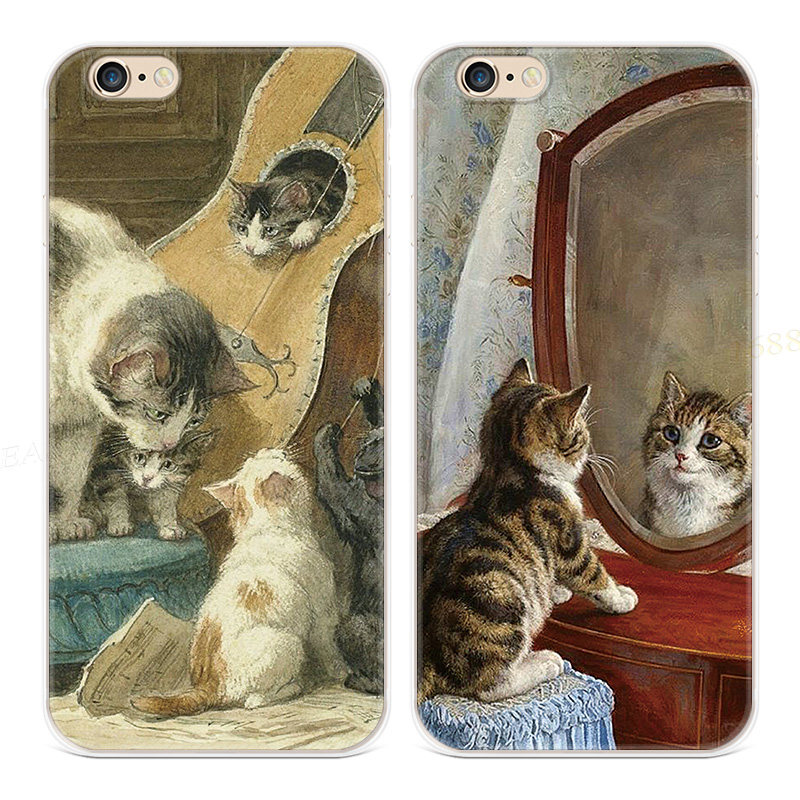 油画猫咪适用iPhone13苹果