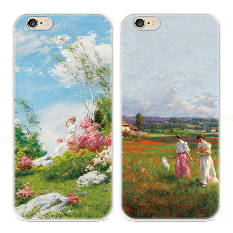 春游油画适用iPhone8plus