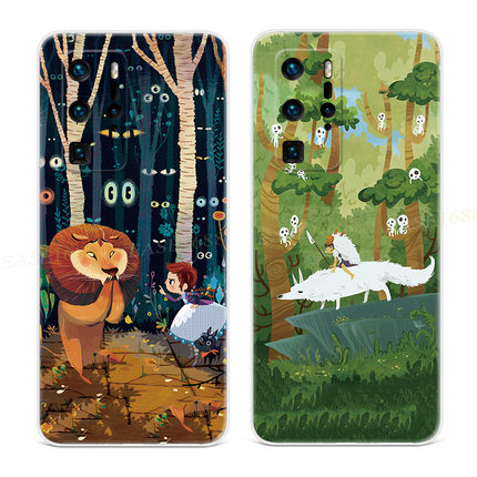 童趣漫画适用华为p40手机壳p60p20pro可爱p10p9plus狮子+卡通女款