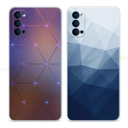 ins写实立体画9适用oppo reno6手机壳8pro+7文艺5K几何4se北欧3元气版2z女款Ace软十