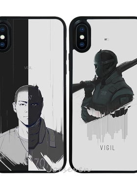 彩虹六号vigil白裤裆iphoneX手机壳苹果14玻璃7/pro适用8/max13xr12mini钢化玻璃壳11套可来图定制xr