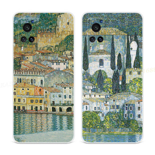 欧式小镇适用vivo x60手机壳x50x27pro油画3克里姆特nex文艺+女款