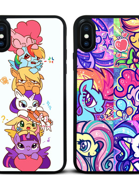 小马宝莉苹果8手机壳iPhone1211pro7耐摔苹果X适用支架卡通13xr12mini钢化玻璃壳11套可来图定制xr