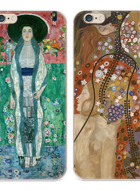 克里姆特阿黛尔适用iphone7plus苹果13手机壳6s8复古水蛇油画14promax女款软5se第一1二2三3代五六七八