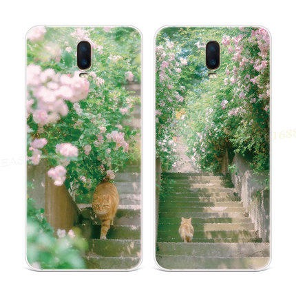花径小猫咪适用oppo r17手机壳r15小清新x梦境版pro可爱女款软壳