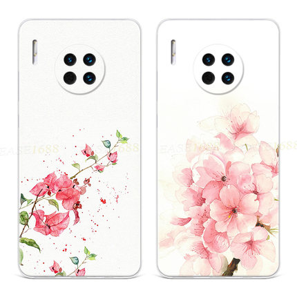唯美牵牛花适用华为mate60手机壳40pro+50文艺20x女10e简约9桃花8