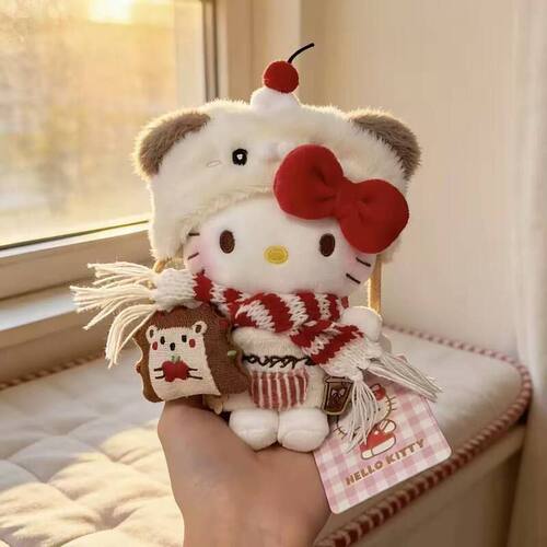 正版三丽鸥尚绒坊HelloKitty卡通毛绒玩偶挂件钥匙扣猫公仔包挂件