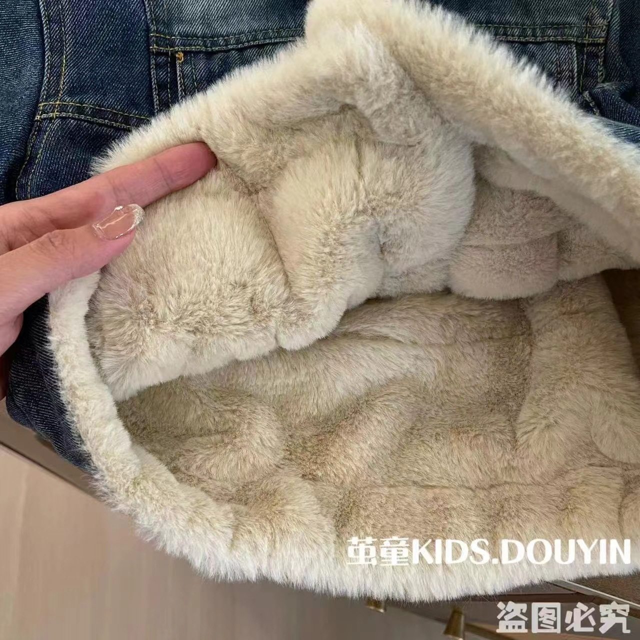 【栗子家】儿童牛仔外套加绒秋冬女宝宝新品女童加厚兔毛翻领男,童装/婴儿装/亲子装,儿童牛仔外套,淘宝优惠券,粉丝福利购,淘宝优惠卷