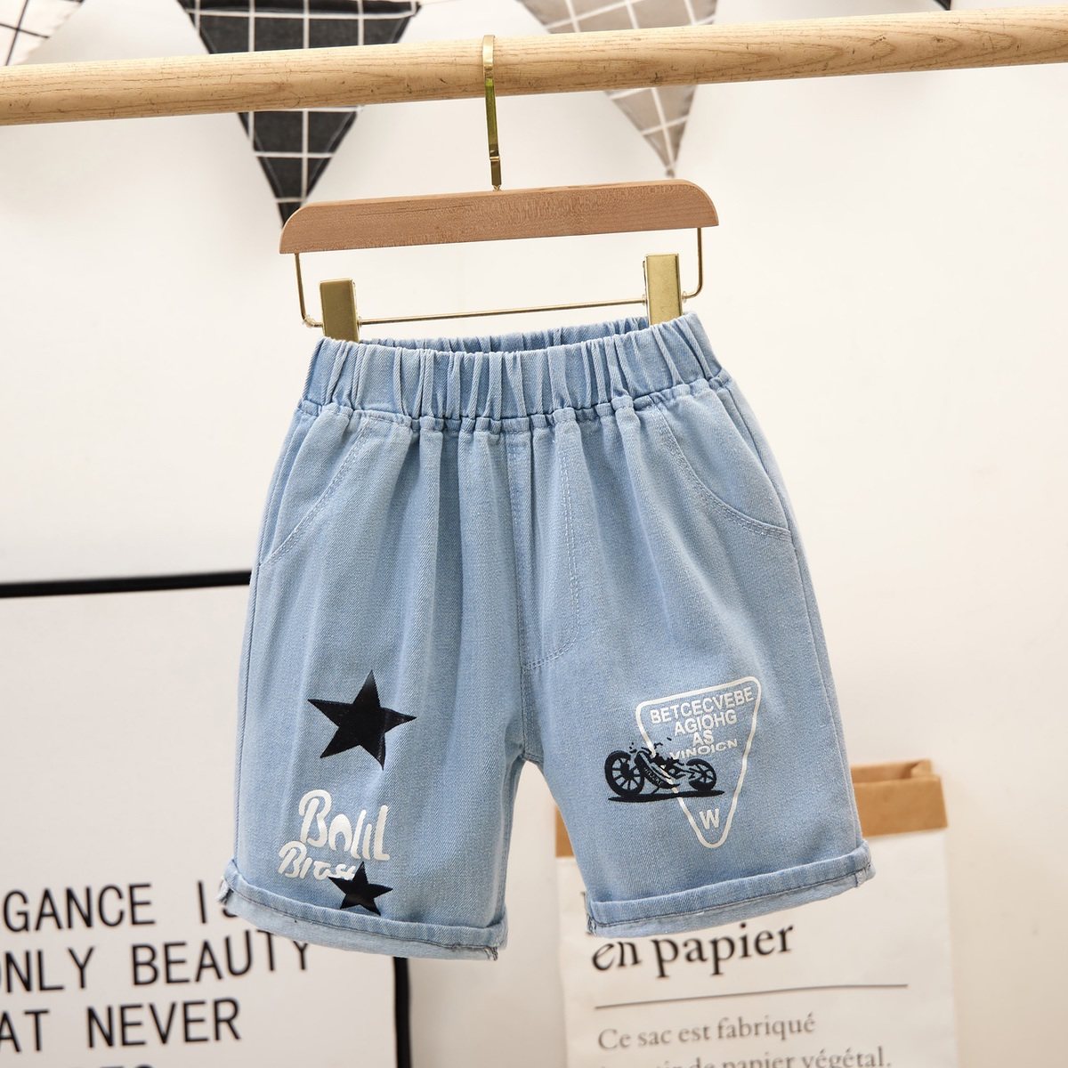 Kids Boy cowboy shorts summer 2021 new pattern Thin section Exorcism baby Pants hole full marks trousersin the Children/Baby/Family fitted , Pants  category - from Buy2taobao.com to provide professional Taobao agent buy service