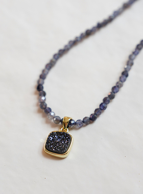 THISNESS天然黑玛瑙堇青石项链