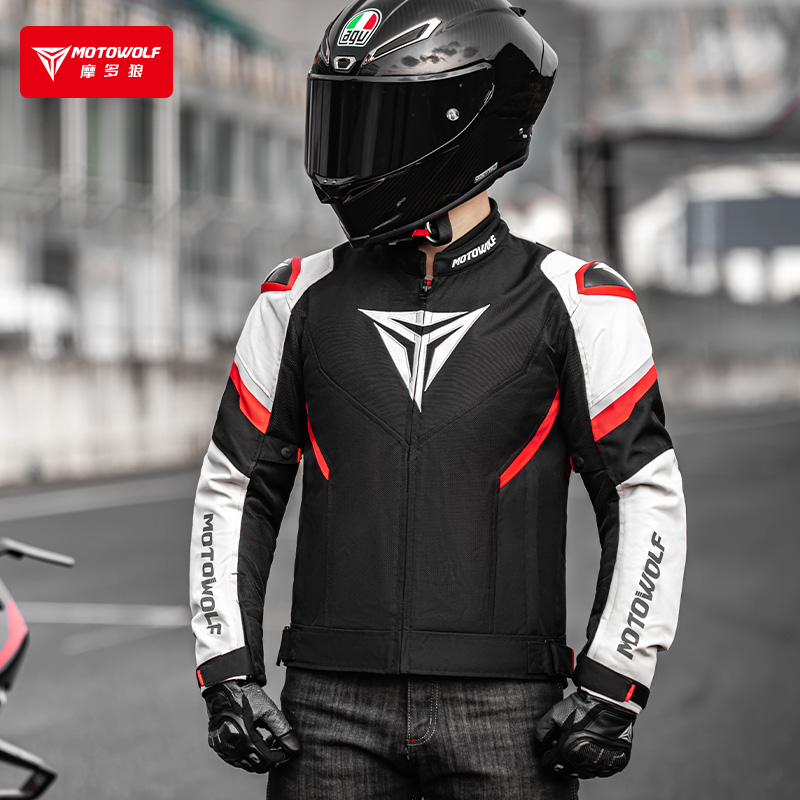 摩多狼摩托车骑行服秋季通勤机车夹克越野摩旅装备四季骑士赛车服