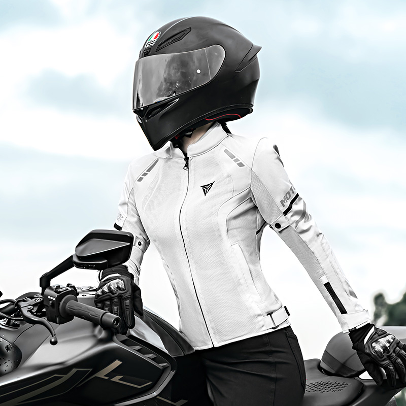 摩多狼摩托车骑行服女春夏季网孔透气机车装备赛车服上衣内置护具