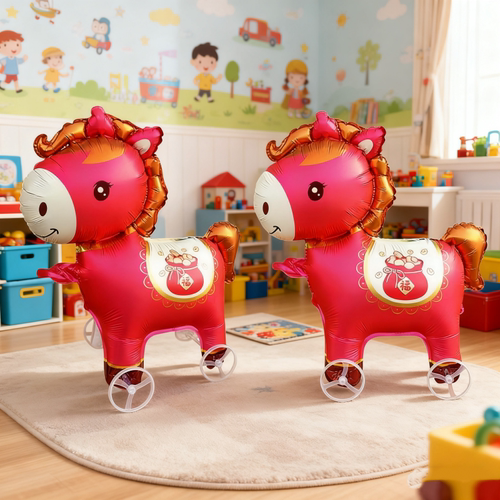 2026马年财神爷骑马铝膜气球