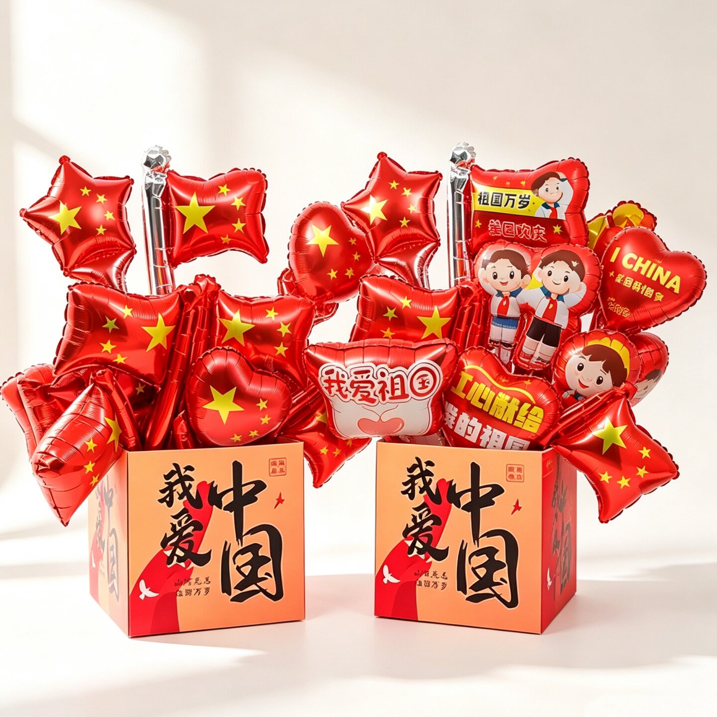 国庆节礼盒气球装饰手持布置图片