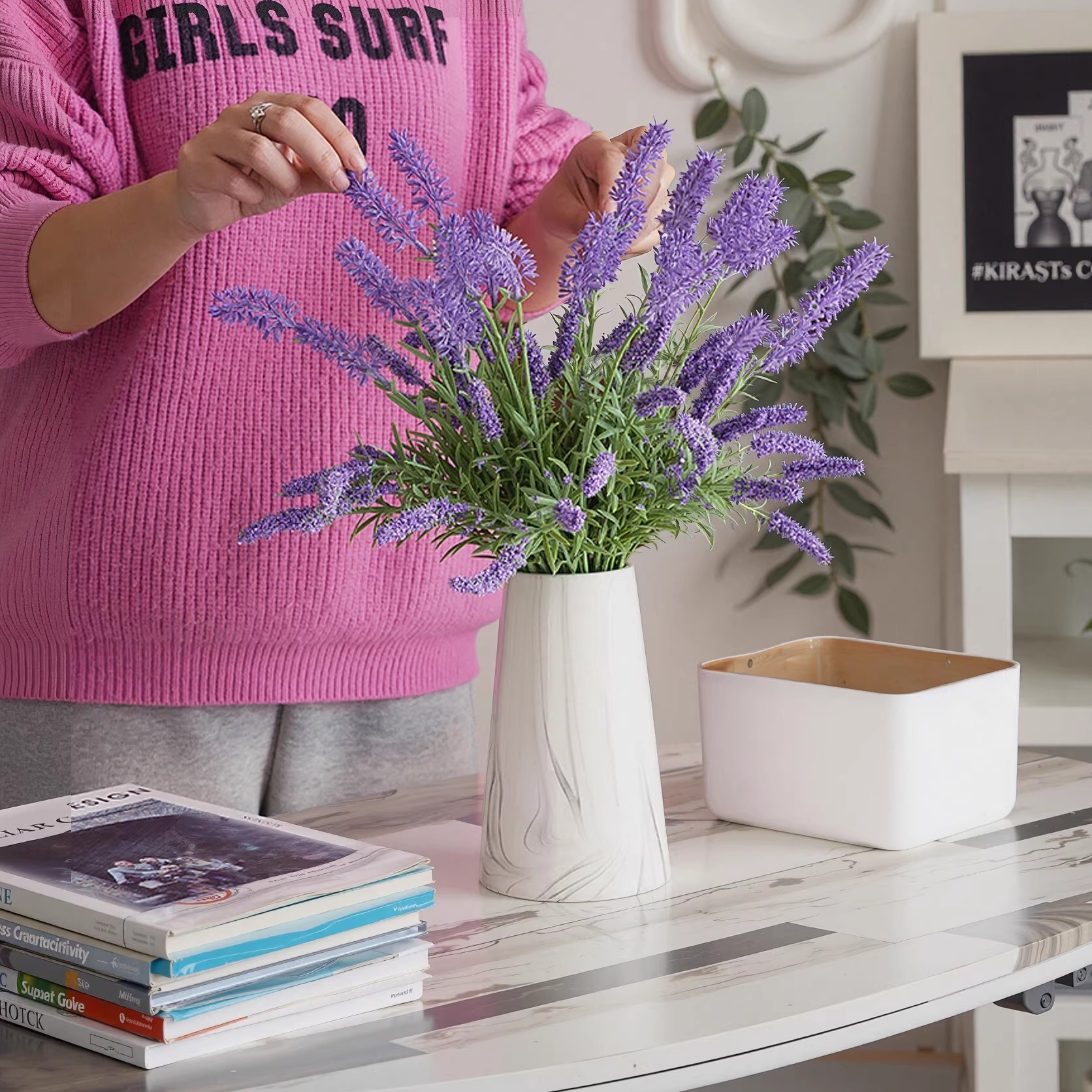 仿真花束单束薰衣草假花绢花艺干插花摆件客厅餐桌摆设塑料花道具