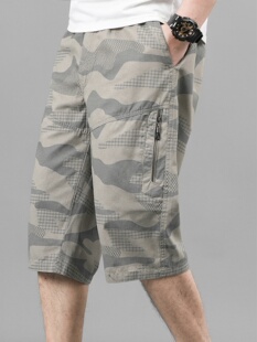 中裤 品牌清仓短裤 休闲运动宽松7分直筒中年人七分马裤 新款 男夏季