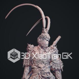 白模gk悟空西游记大圣可涂装鱼缸造景实体模型人偶摆件打印手办