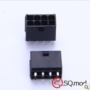 5557-2*4P 双排 黑色 显卡8针 焊座 金属直针 电脑 电源接头