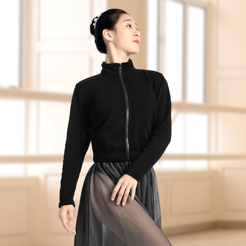 舞蹈外套成人女秋冬加绒保暖上衣