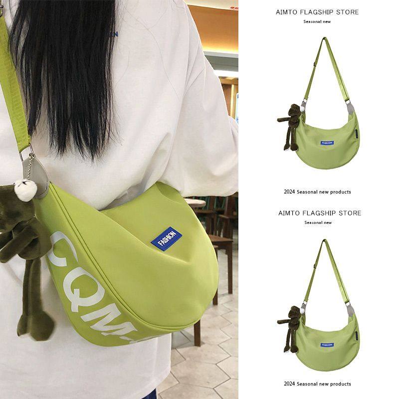 夏季新款荧光防泼水面料学生上课补课单肩上班族通勤外出百搭斜挎