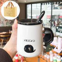 Mug with lid, ceramic drinking cup, new model 2026 for women, home milk cup, men's office coffee cup thumbnail 7