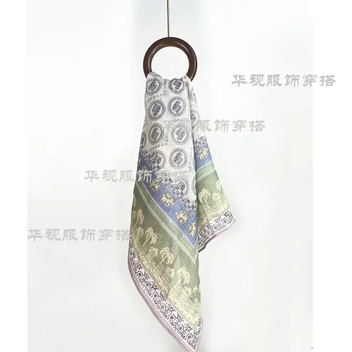 高档纱巾70方巾爆款黑白波点时尚