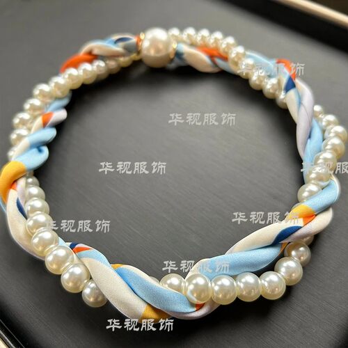 麻花链套装项链懒人丝巾项链系法