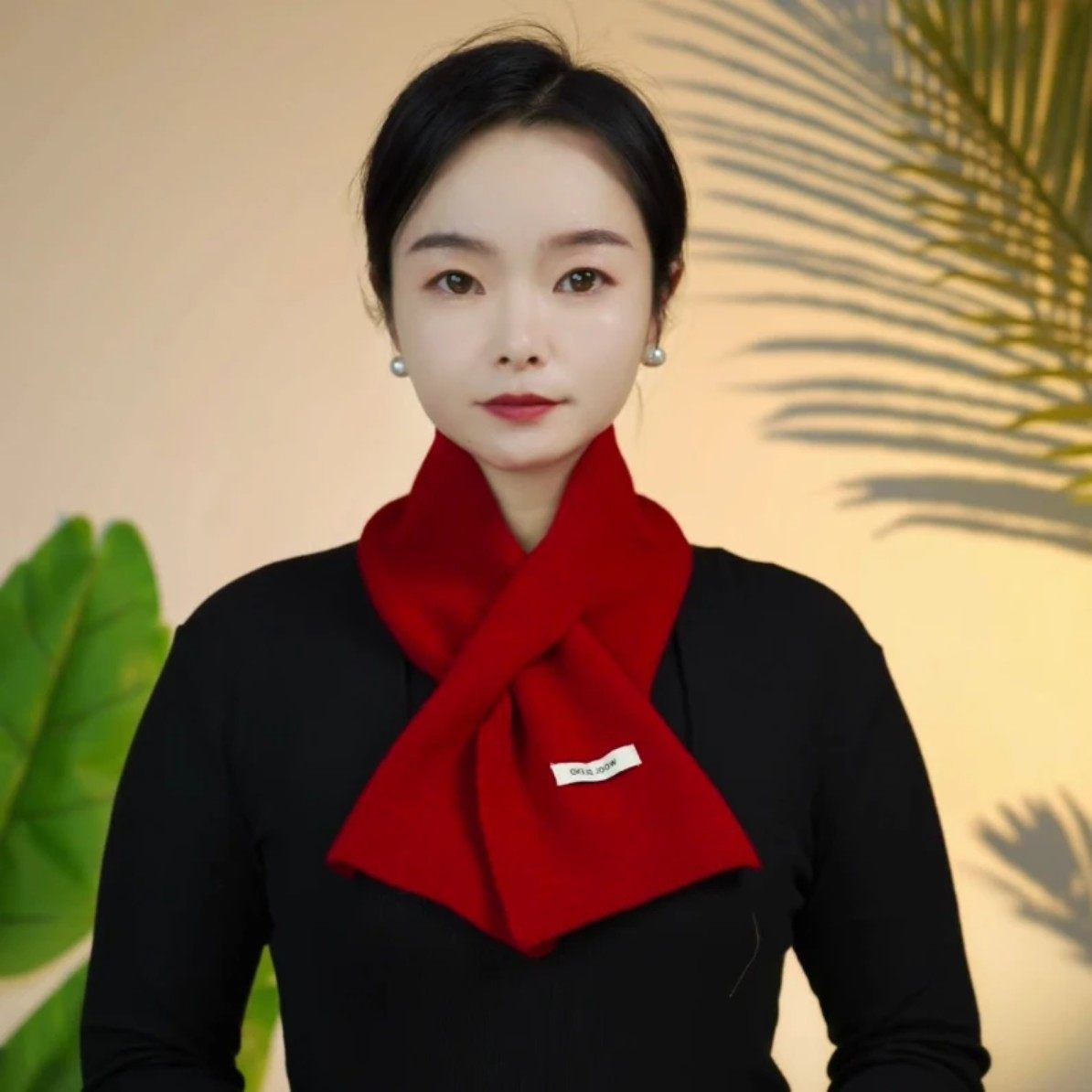 秋冬季纯色高级感围巾针织短款围领保暖护颈时尚百搭男女通用围脖