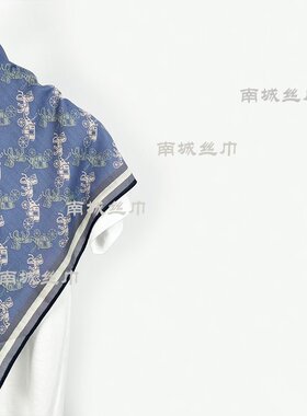 牛仔马车丝绒手感65方巾丝巾