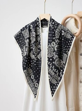 2025新款夏季百搭系腰防晒包头披肩纹绸凉感135*85cm时尚大三角巾