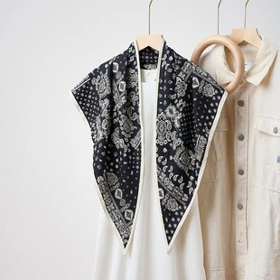 85cm时尚 百搭系腰防晒包头披肩纹绸凉感135 大三角巾 夏季 2025新款