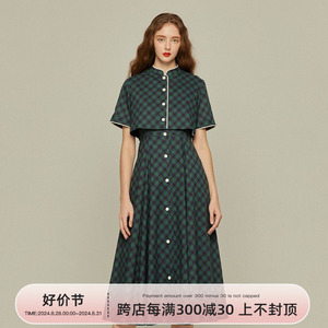 20STnewties这是情歌吗？设计感格纹连衣裙小外套套装女夏季长裙