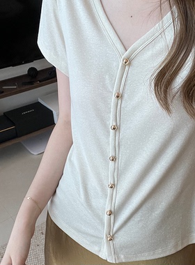 Lpants2025新款莫代尔短袖t恤女夏季百搭宽松显瘦遮肚子体恤上衣