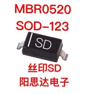MBR0520 丝印SD SOD-123 贴片肖特基二极管 一盘3000=150元现货