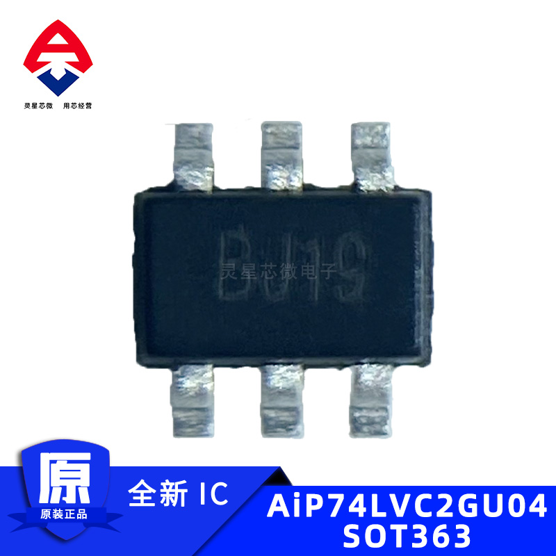 AiP74LVC2GU04 AiP品牌 SOT363封装2路无缓冲反相器 原装 丝印BJ