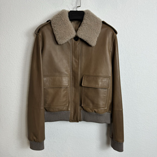 拉贡皮毛一体外套女羊羔毛海宁2024冬新款短款小个子机车皮草时尚