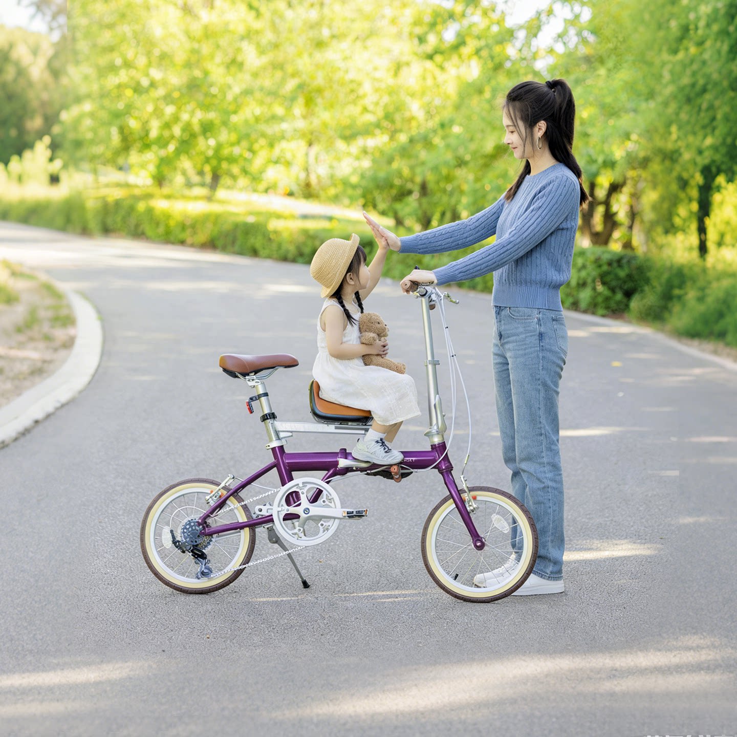 可折叠自行车亲子骑行自行车女款